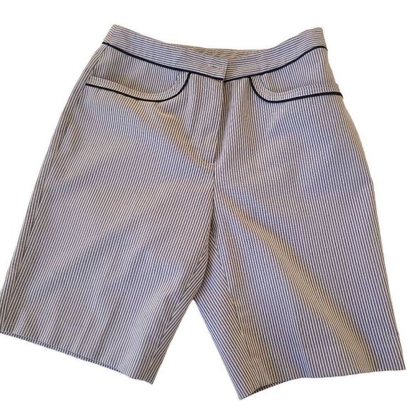 EP Pro Womens Navy and White Striped Golf Bermuda Shorts Size 4 - Picture 10 of 10